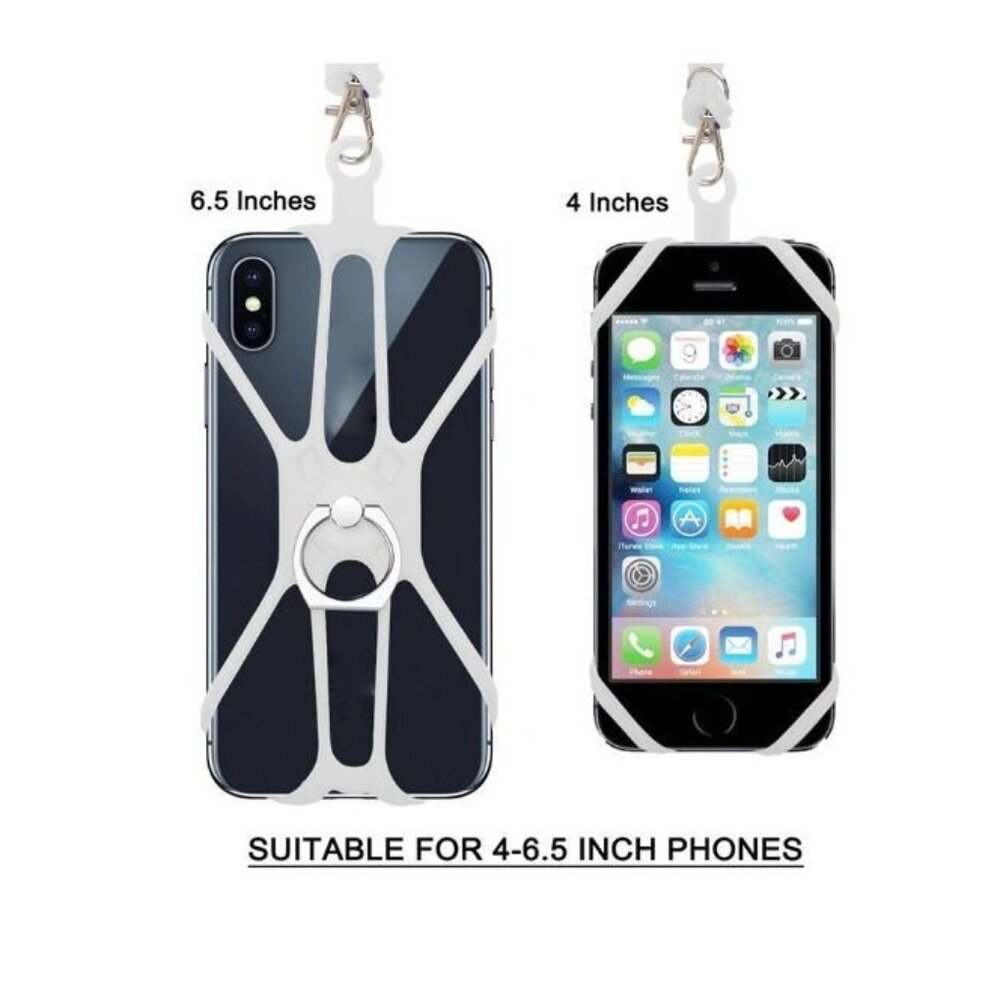 ⭐Cell Phone Lanyard Universal Adaptable Neck Phone Holder Silicone Gray New